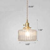 CrystalAura – Vintage Cilindervormige Glazen Hanglamp voor Tijdloze Elegantie