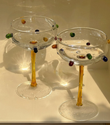 GemLuxe Champagne Coupe – Kleurrijke Kristallen Coupeglazen voor Cocktails & Champagne