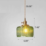 CrystalAura – Vintage Cilindervormige Glazen Hanglamp voor Tijdloze Elegantie