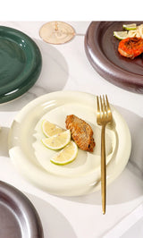 PureServe Koreaanse Keramische Dessertplaat – Minimalistische Eet- en Snackplaat