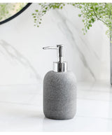 Premium Beige & Grijze Badkamer Accessoiresset - Luxe 5-Delige Resin Set met Dispenser