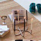 NordicTwin U-Vormige Design Kandelaar – Bauhaus Stijl Roestvrijstalen Dubbele Kaarsenhouder