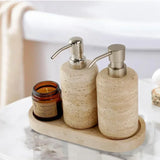 Luxe Kalksteen Tandenborstelhouder & Zeepdispenser Set