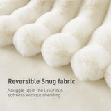 CozyStripe Faux Rabbit Fur Deken