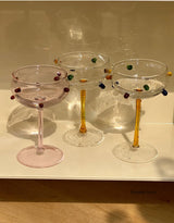 GemLuxe Champagne Coupe – Kleurrijke Kristallen Coupeglazen voor Cocktails & Champagne