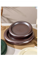 PureServe Koreaanse Keramische Dessertplaat – Minimalistische Eet- en Snackplaat