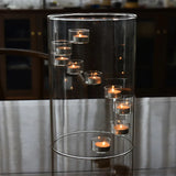 Elegant Aurora Grote Glazen Kandelaar – Luxe Transparante Candle Holder
