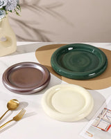 PureServe Koreaanse Keramische Dessertplaat – Minimalistische Eet- en Snackplaat