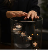 Elegant Aurora Grote Glazen Kandelaar – Luxe Transparante Candle Holder