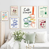 VinoCrab Moderne Voedselkunst Canvas – Abstracte Keuken- & Barwanddecoratie met Wijn en Krab