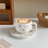 NordicSky Handgekneed Keramisch Koffiekopje & Schotel Set