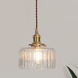CrystalAura – Vintage Cilindervormige Glazen Hanglamp voor Tijdloze Elegantie