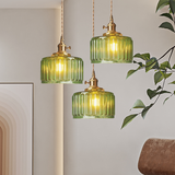 CrystalAura – Vintage Cilindervormige Glazen Hanglamp voor Tijdloze Elegantie