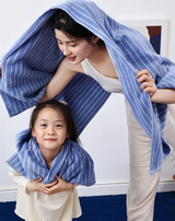 Luxe Geweven Katoenen Handdoek – Gestreepte geometrische ruit absorberende gezichts- en haarhanddoek