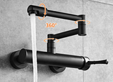 AquaTurn ZwartPro – Luxe Zwarte Wandkraan 360° Draaibaar voor Keuken & Wasruimte