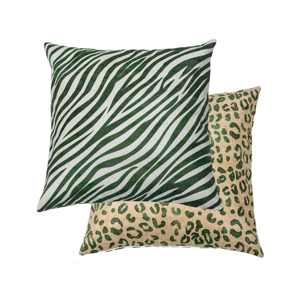 CA-Style Luxe Luipaard Kussenhoes – Vintage Groene Panthera Sierkussenhoes