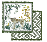 CA-Style Luxe Luipaard Kussenhoes – Vintage Groene Panthera Sierkussenhoes