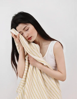 Luxe Geweven Katoenen Handdoek – Gestreepte geometrische ruit absorberende gezichts- en haarhanddoek