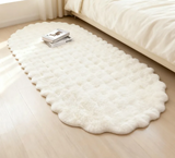 Luxueus Faux Konijnenvacht Ovaal Vloerkleed – Extra Pluche Bubble Velvet Tapijt