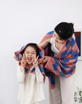 Luxe Geweven Katoenen Handdoek – Gestreepte geometrische ruit absorberende gezichts- en haarhanddoek