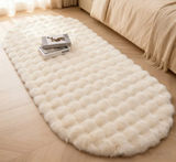 Luxueus Faux Konijnenvacht Ovaal Vloerkleed – Extra Pluche Bubble Velvet Tapijt