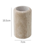 Wabi-Sabi Luxe Badkamer Set – Keramiek & Travertijn