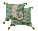 CA-Style Luxe Luipaard Kussenhoes – Vintage Groene Panthera Sierkussenhoes