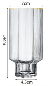 CrystalSip Vintage Geribbelde Glazen Drinkbeker – Luxe IJs-, Whisky- & Wijn Glas van Borosilicaat