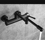 AquaTurn ZwartPro – Luxe Zwarte Wandkraan 360° Draaibaar voor Keuken & Wasruimte