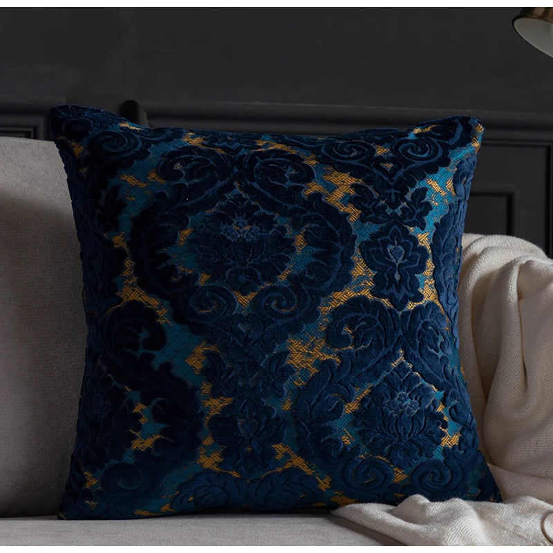 Luxe Europese Damast Cut Velvet Kussenhoes – Authentieke Barok Stijl | Retro Elegante Sierkussenhoes