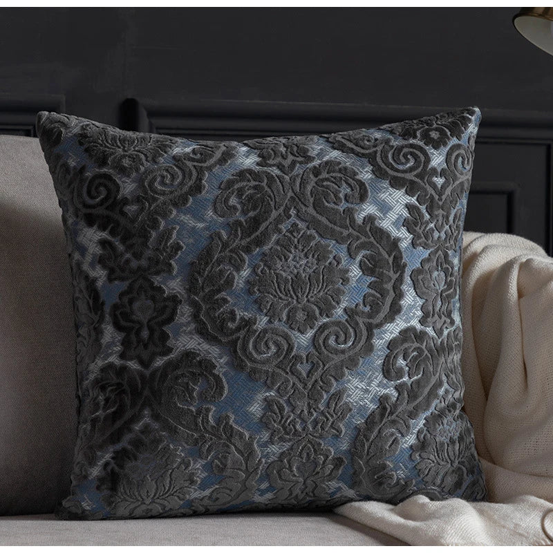 Luxe Europese Damast Cut Velvet Kussenhoes – Authentieke Barok Stijl | Retro Elegante Sierkussenhoes