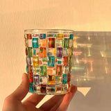 CrystalWeave Kleurrijk Handbeschilderd Kristallen Glas – Europees Vintage Whiskey & Juice Glas