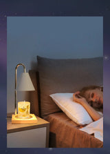 AromaGlow Retro Marmeren Aromatherapie Waxlamp – Creatieve Dimbare Geurkaars