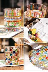 CrystalWeave Kleurrijk Handbeschilderd Kristallen Glas – Europees Vintage Whiskey & Juice Glas