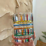 CrystalWeave Kleurrijk Handbeschilderd Kristallen Glas – Europees Vintage Whiskey & Juice Glas