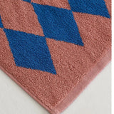 Luxe Geweven Katoenen Handdoek – Gestreepte geometrische ruit absorberende gezichts- en haarhanddoek