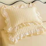 Korean Lace Seersucker Luxe Beddengoedset – Ademend TWILL Duvet Cover Set met Kantafwerking