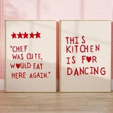 RedHeart Minimalistische Keuken Canvas – Moderne Cocktail & Quote Wanddecoratie