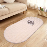 Luxueus Faux Konijnenvacht Ovaal Vloerkleed – Extra Pluche Bubble Velvet Tapijt
