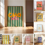CiaoBella Saliegroen Typografie Canvas – Trendy Aesthetic Keuken & Woondecoratie