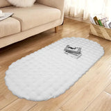 Luxueus Faux Konijnenvacht Ovaal Vloerkleed – Extra Pluche Bubble Velvet Tapijt