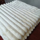 CozyStripe Faux Rabbit Fur Deken