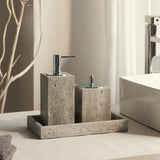 Natuurlijke Zilvergrijze Cave Stone Luxe Badkamer Accessoireset