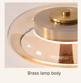 Andi Franse Walnoot Glazen Tafellamp