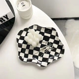 RetroCheck Schaakbord Keramische Schaal – Decoratief Dessertbord & Sieradenhouder van Keramiek