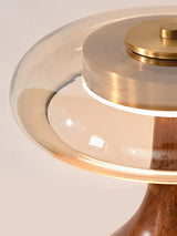 Andi Franse Walnoot Glazen Tafellamp