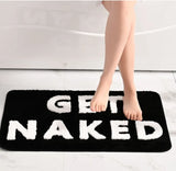 FunBath “Get Naked” Zwart-Wit Badkamer Runner – Lange Microfiber Vloermat