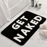 FunBath “Get Naked” Zwart-Wit Badkamer Runner – Lange Microfiber Vloermat