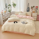 WaffleComfort 4-delige Wafeltextuur Beddengoedset – Zacht, Modern