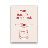 RedHeart Minimalistische Keuken Canvas – Moderne Cocktail & Quote Wanddecoratie